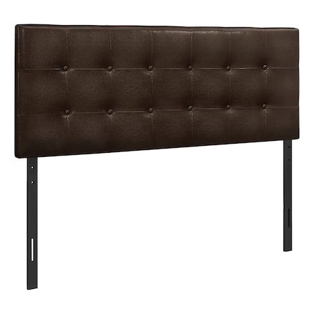 Monarch Specialties Bed, Headboard Only, Full Size, Bedroom, Upholstered, Pu Leather Look, Brown, Transitional I 6000F